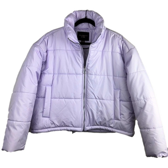 Celebrity Pink Jackets & Blazers - CELEBRITY PINK women’s XL purple lavender puffer jacket NWT Macy’s exclu…